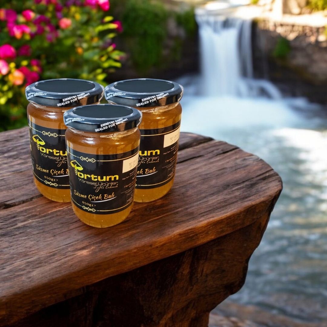 Analizli Şekersiz Hakiki Süzme Çiçek Balı (3 Kavanoz 2550g)