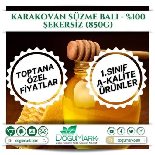 Karakovan Süzme Balı - %100 Şekersiz (850g)
