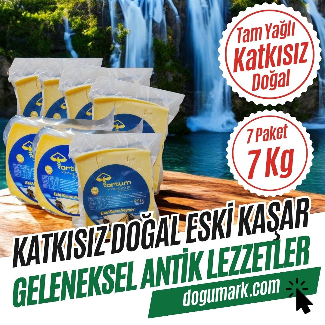 Katkısız Doğal Hakiki Tam Yağlı Eski Kaşar Peyniri (7 Paket 7 Kg)