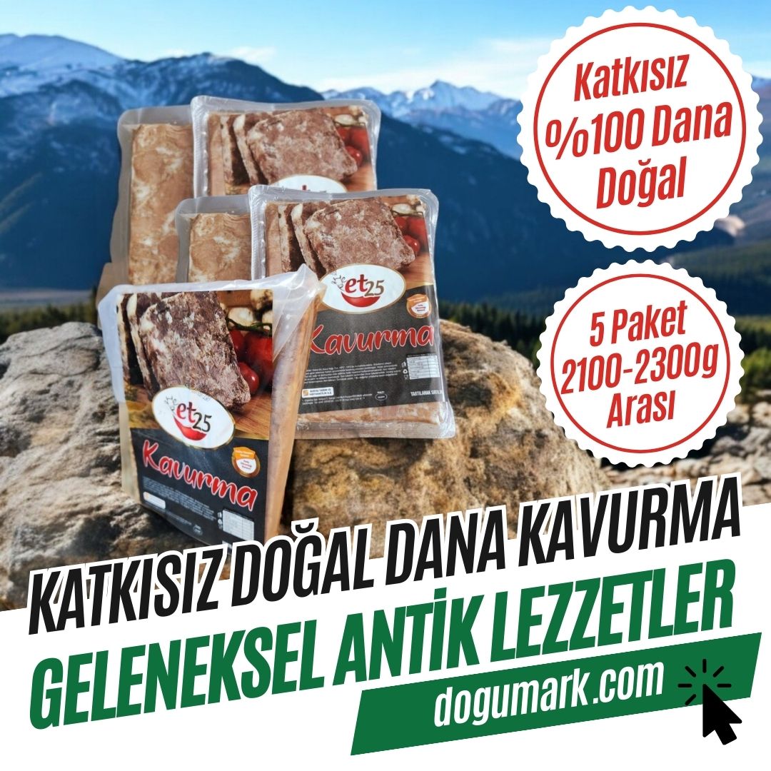 Katkısız Hakiki Dana Et Kavurma (2100-2300g Arası) 5 Paket