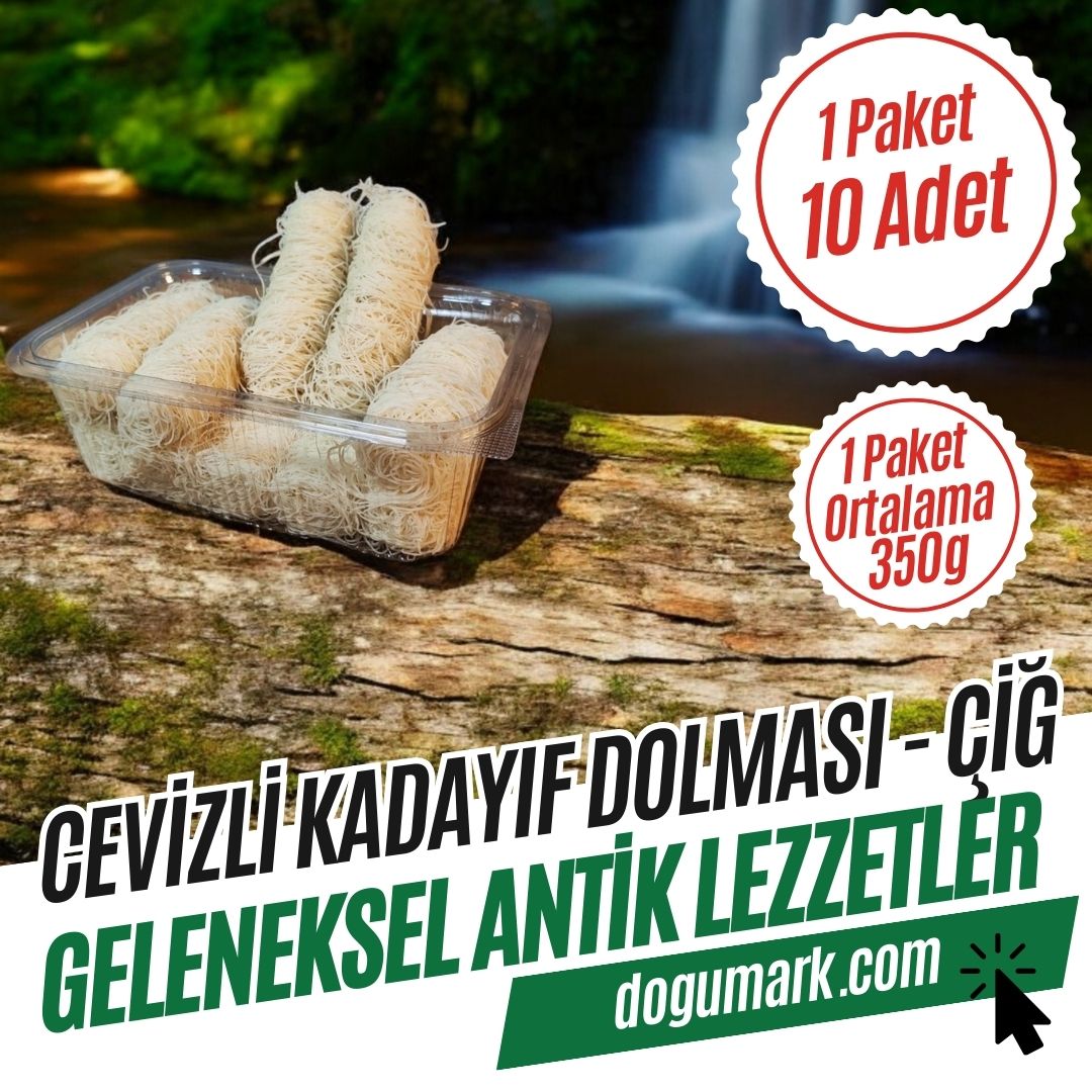 Cevizli Erzurum Kadayıf Dolması Tatlısı - Çiğ (1 Paket 10 Adet )
