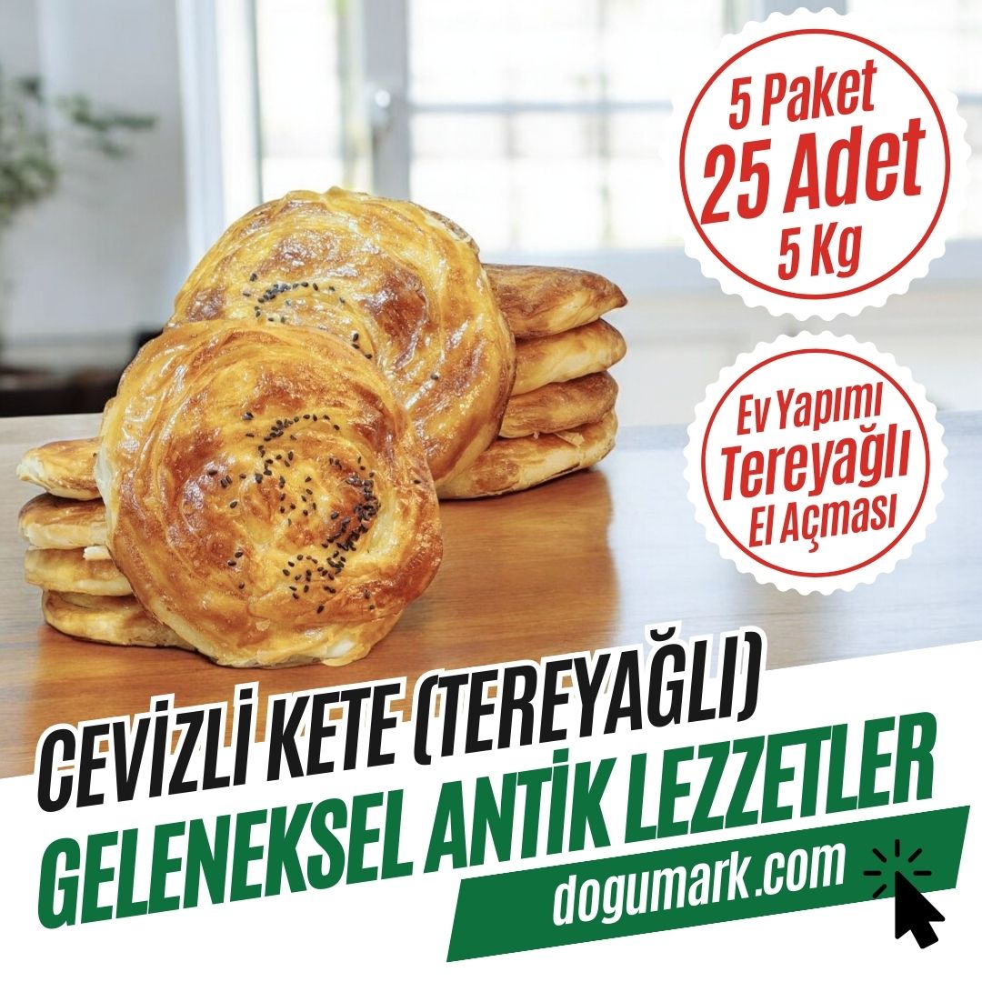 Cevizli Kete - Ev Yapımı - El Açması (5 Paket-25 Adet-5 Kg)