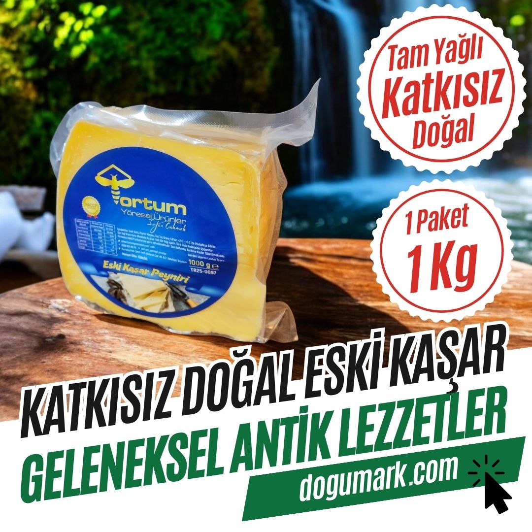 Katkısız Doğal Hakiki Tam Yağlı Eski Kaşar Peyniri (1 Paket 1 Kg)