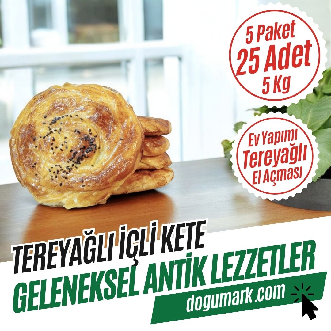 Tereyağlı İçli Kete - Ev Yapımı - El Açması (5 Paket-25 Adet-5 Kg)