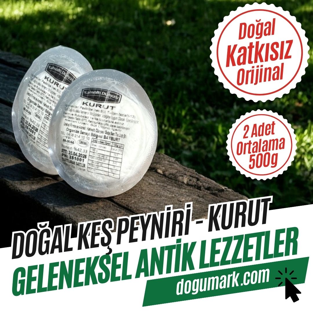 Doğal Keş Peyniri - Kurut - Kurutulmuş Yoğurt (2 Adet 500g)