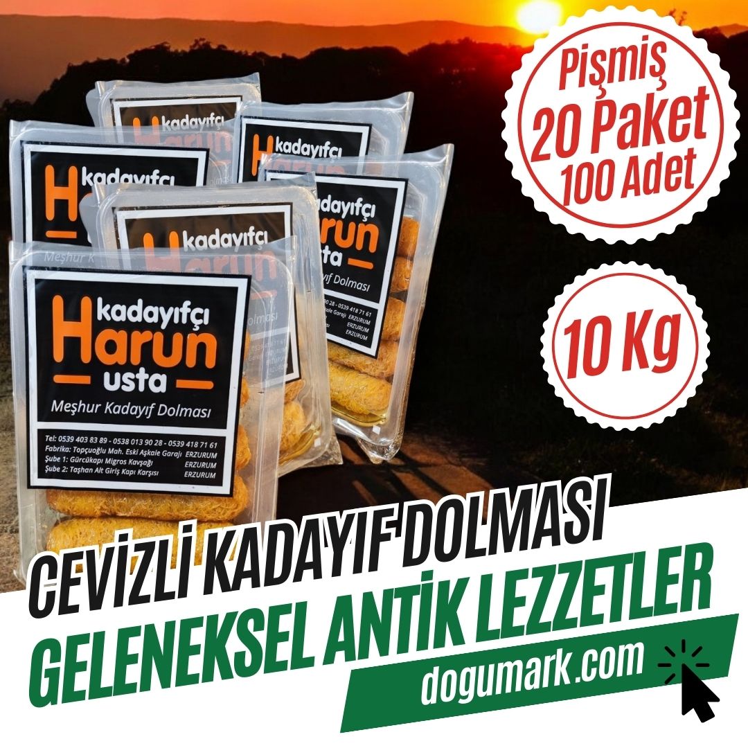 Cevizli Erzurum Kadayıf Dolması Pişmiş (20 Paket 100 Adet 10 Kg)