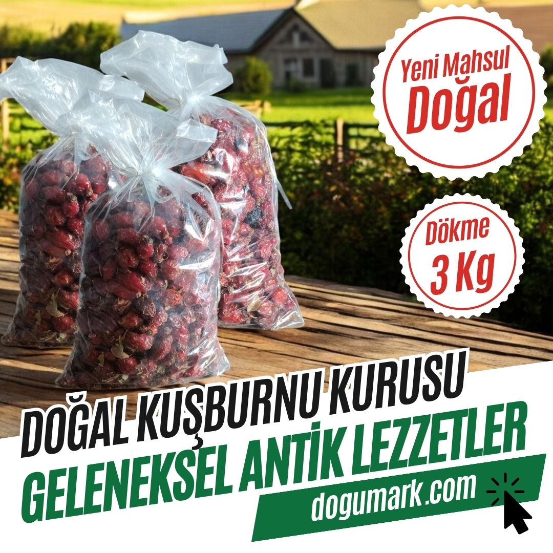Doğal Kuşburnu Kurusu - Kurutulmuş Meyve (3 Kg) Dökme