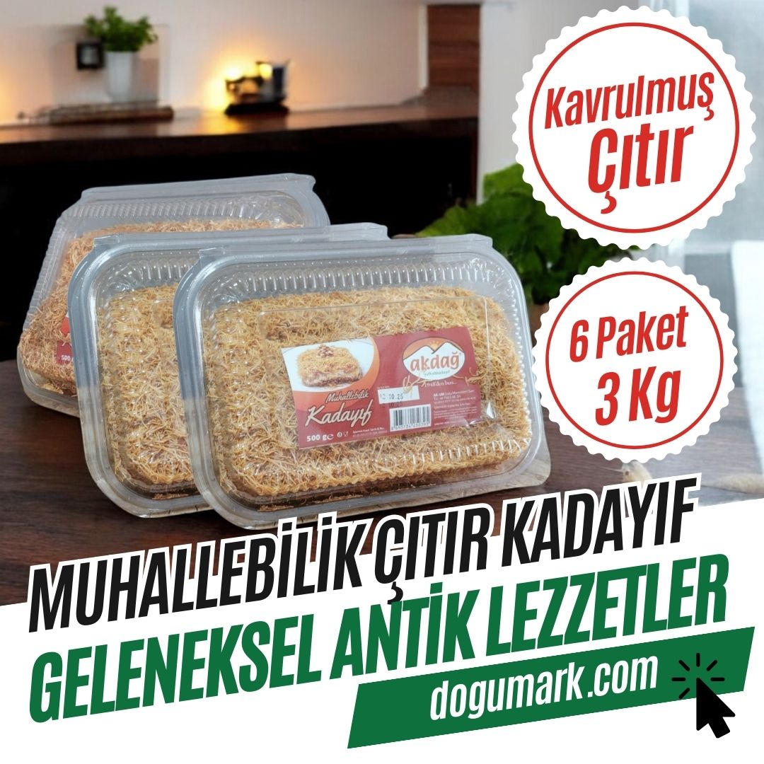 Muhallebilik Kadayıf - Kızartılmış Kavrulmuş Çıtır (6 Paket 3 Kg)