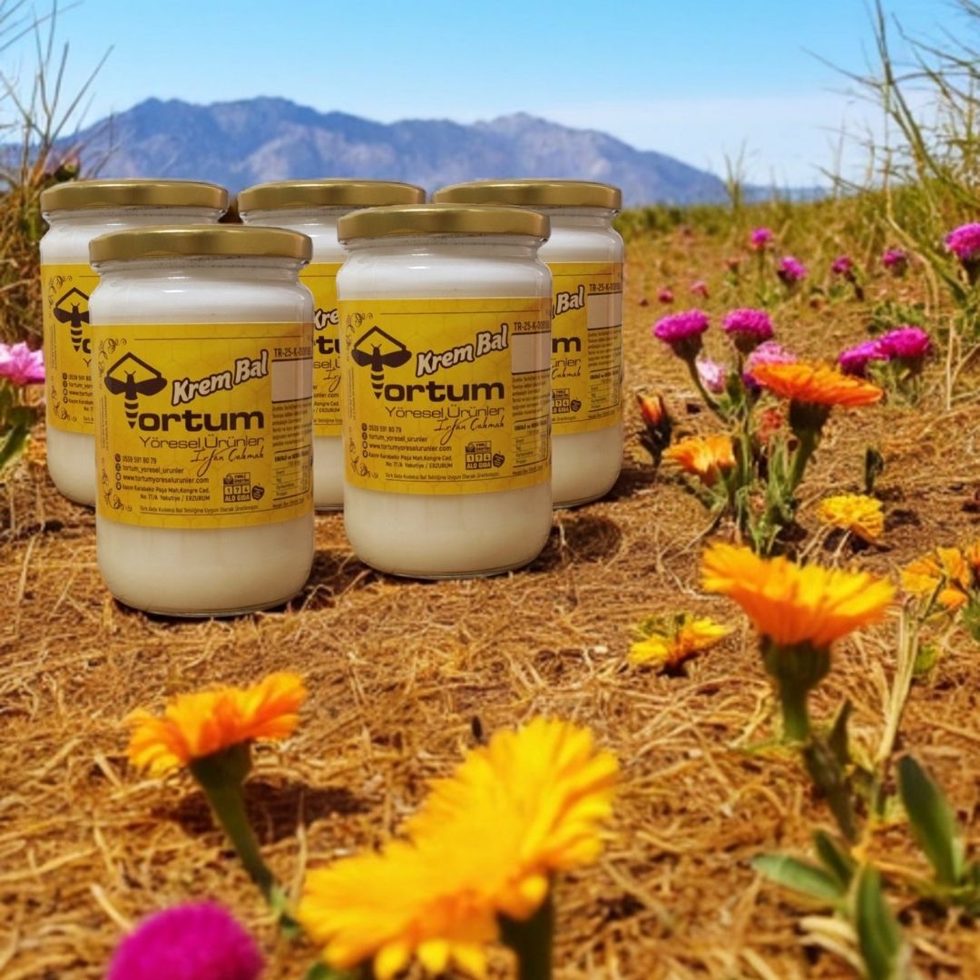 Analizli Özel Üretim Beyaz Krem Ham Bal (5 Kavanoz 4250g)