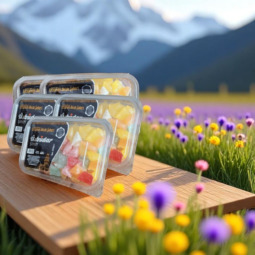 Geleneksel Erzurum Akide Şekeri - Karışık (5 Paket 3250g)