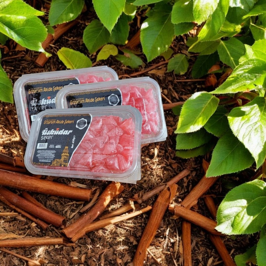 Geleneksel Erzurum Akide Şekeri - Tarçınlı (3 Paket 1950g)