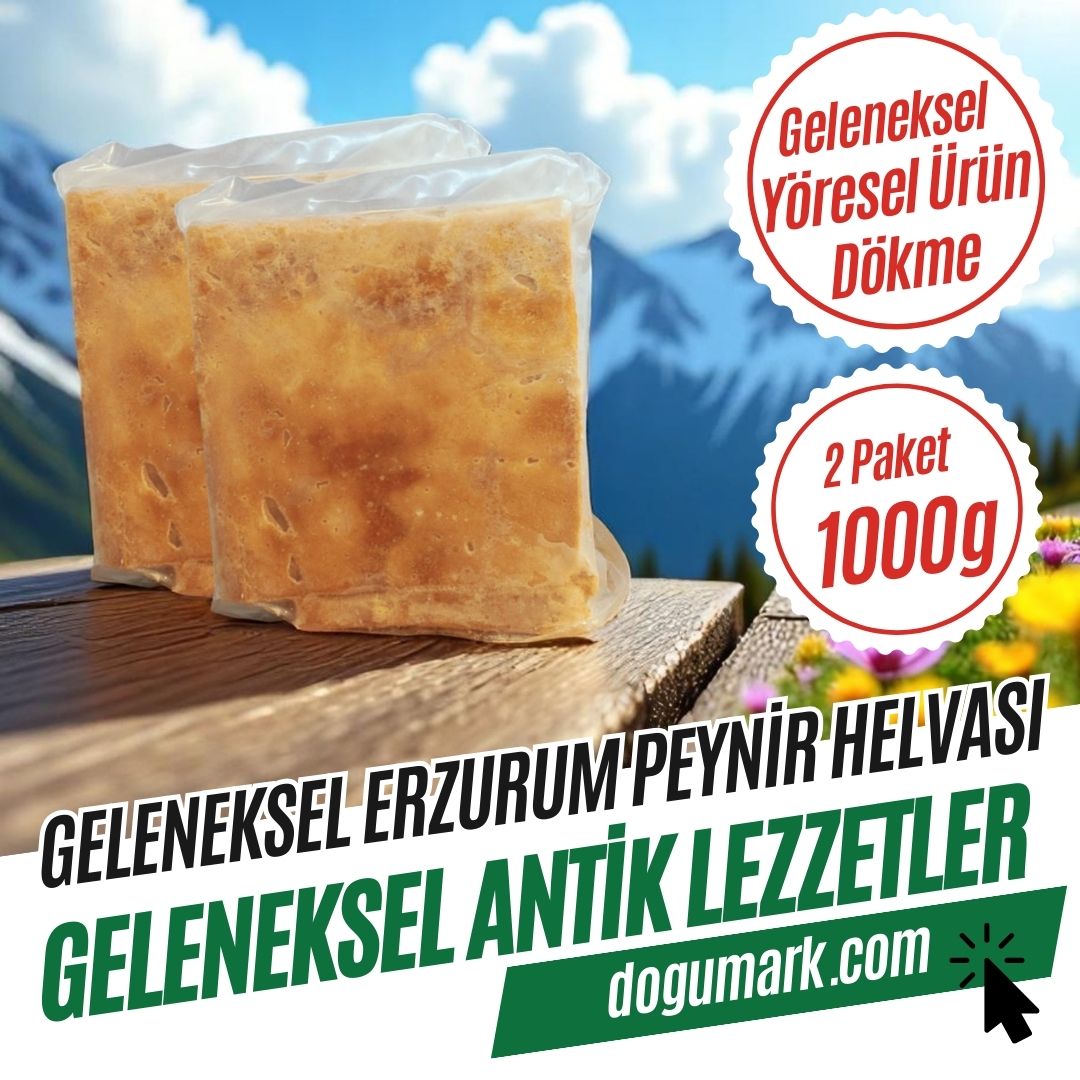 Geleneksel Erzurum Peynir Helvası (2 Paket 1000g) Dökme