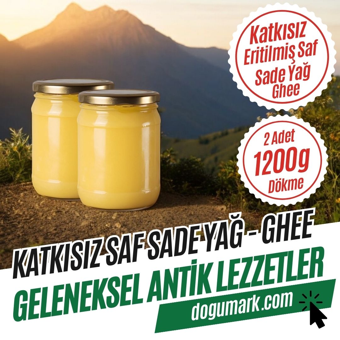 Katkısız Sade Sarı Yağ - Saf - Ghee (Net 1200g 2 Kavanoz) Dökme