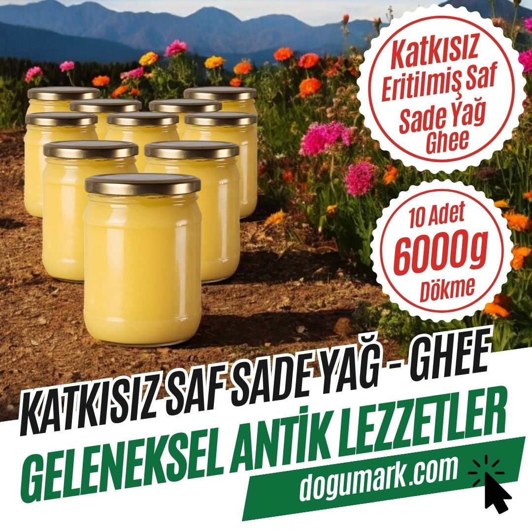 Katkısız Sade Sarı Yağ - Saf - Ghee (Net 6000g 10 Kavanoz) Dökme
